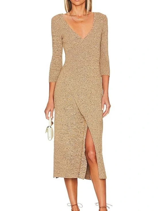 NWT Solid & Striped “The Lilla” wrap dress. Beautiful textured knit in neutral - Picture 7 of 9